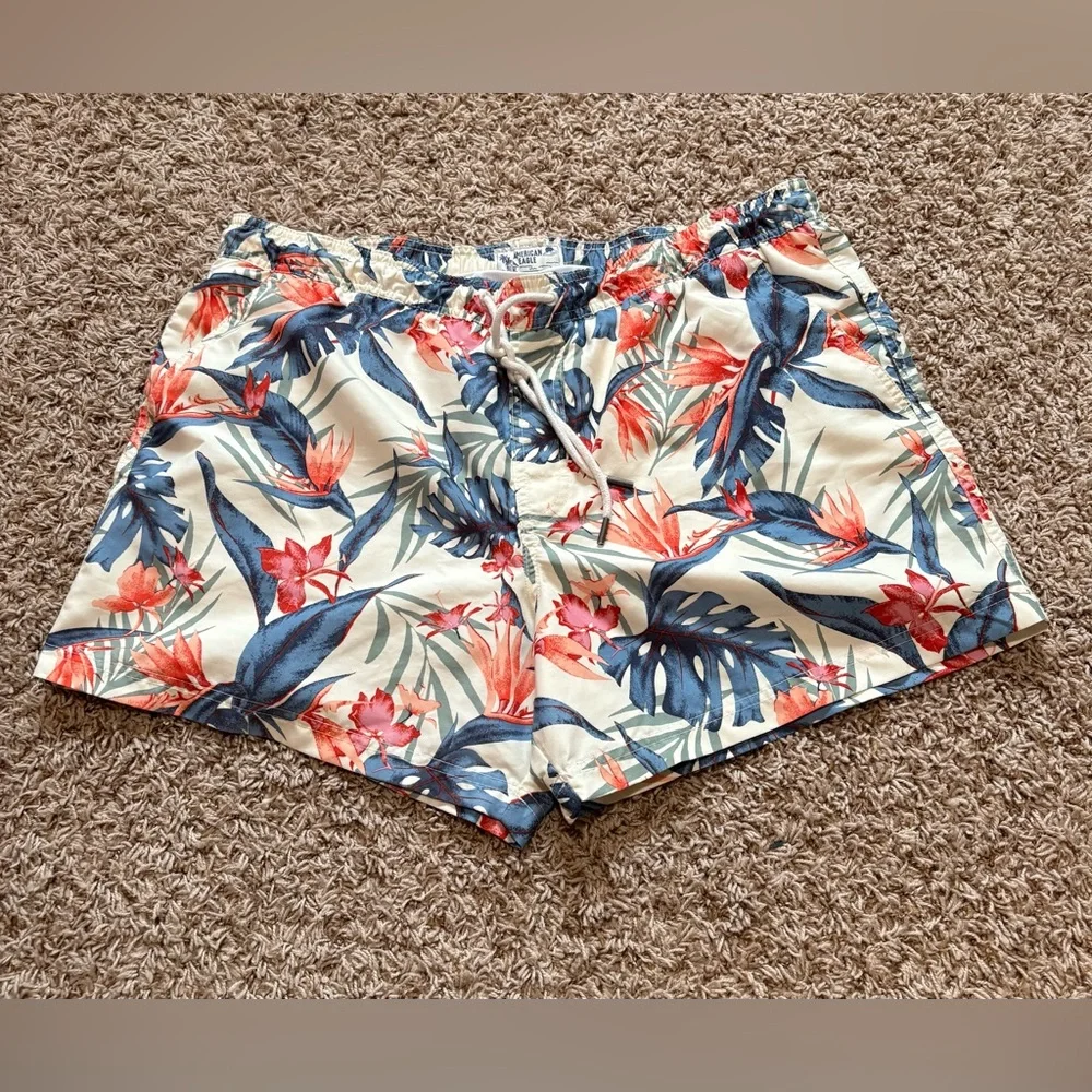 American Eagle Outfitters Floral 5.5in Swim Trunks mens size XL